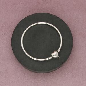 pandora sterling silver infinity heart forever love bangle bracelet size 7.25in